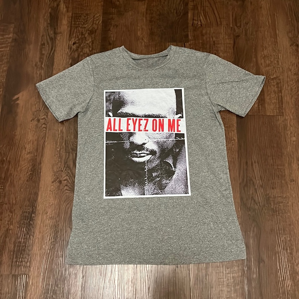Tupac All Eyes On Me Heather Grey T-Shirt.